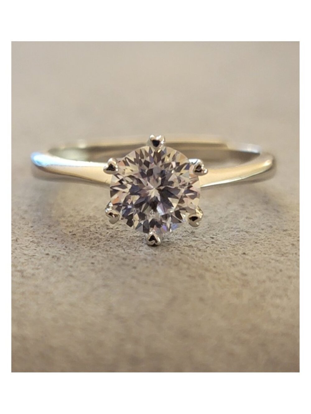 1CT Moissanite Solitaire Ring Adjustable Sterling Silver White Gold NWT
